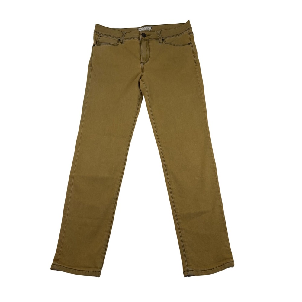 Free People Womens W30 Tan Khaki Skinny Jeans Mid Rise Stretch